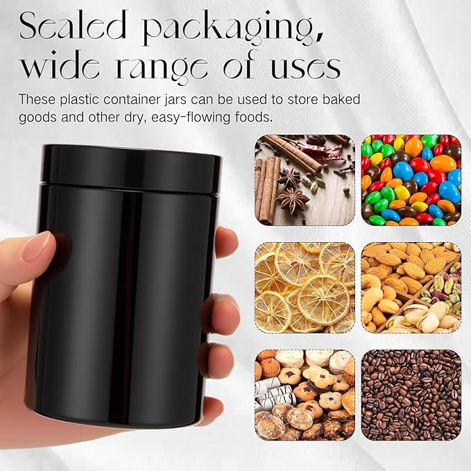 SATINIOR 24 Pieces Empty Clear Plastic Jars with Lids Round Storage Containers Wide Mouth for Beauty Product Cosmetic Cream Lotion Liquid Butter Craft and Food(Black,16 oz)-VivaGrace Women