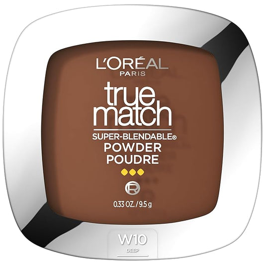 L'Oreal Paris True Match Super Blendable Oil Free Powder Foundation, W10 Deep, 0.33 oz-VivaGrace Women