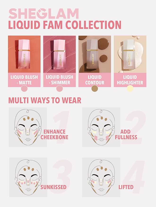 SHEGLAM Color Bloom Liquid Blush Makeup for Cheeks Matte Finish - Rose Ritual-VivaGrace Women