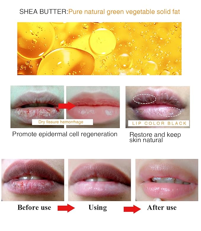 Moisture Lip Balm Lip Cream Hydrate Smooth Shea Butter Extract for Removing Dark Lip Promoting Skin Regeneration Making Lip Soft Tender & Autumn Winter Season Women Man Girl Boy Daily Lip Care-VivaGrace Women