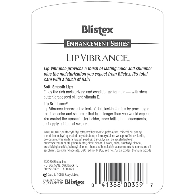 Blistex Lip Vibrance, 0.13 oz each (Pack of 6)-VivaGrace Women