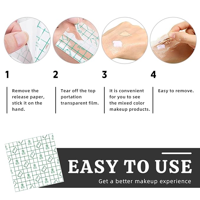 500 Pieces Makeup Hand Palette,Disposable Adhesive Makeup Mixing Tray,Waterproof Makeup Tape,For Mix Foundation And Keep Hands Clean When Applying Makeup-VivaGrace Women