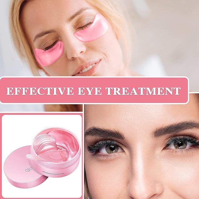 Under Eye Patches for Puffy Eyes & Dark Circles Treatments- 30 Pairs - Moisturizing Eye Mask for Reducing Fine Line,Hydrating Under Eye Pads,Improve Smooth Wrinkles and Under Eye Bags(Pink)-VivaGrace Women