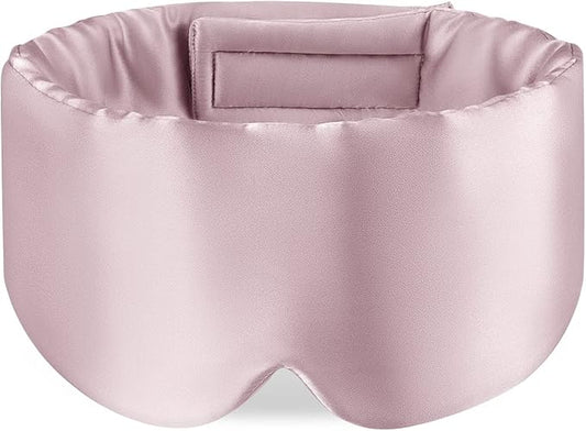 Zenssia 100% Mulberry Silk Sleep Mask Eye Mask for Man and Woman with Adjustable Headband, Full Size Large Sleep Mask & Blindfold for Total Blackout for All Night Sleep, Travel & Nap- Light Plum-VivaGrace Women