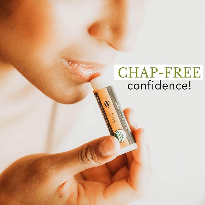 4 Pack Organic Vanilla Bean & Honey Lip Balm - Natural Lip Moisturizer Gifts for Men, Women & Kids-VivaGrace Women