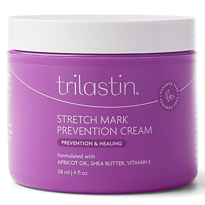 TriLASTIN Maternity Stretch Mark Cream for Pregnancy - 4 fl oz - Paraben-Free & Hypoallergenic - Prevents Stretch Marks & Improves Elasticity - Shea Butter & Belly Cream for Pregnant Women-VivaGrace Women