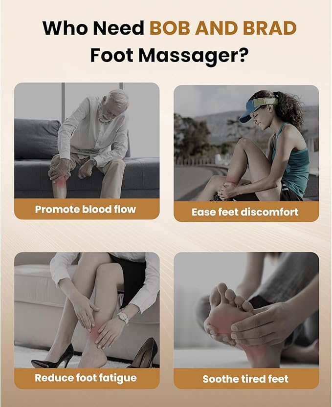 BOB AND BRAD Foot Massager Machine with Heat and Remote, Fits up to Men Size 14, Electric Shiatsu Deep Kneading Foot Massager, Relieve for Plantar Fasciitis and Neuropathy Pain-VivaGrace Women