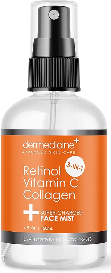 3 in 1 Super-Charged Anti-Aging Face Mist w/Retinol, Vitamin C + Collagen | Hydrates, Refreshes & Brightens for a More Glowing Complexion | 4 fl oz, 120 ml-VivaGrace Women