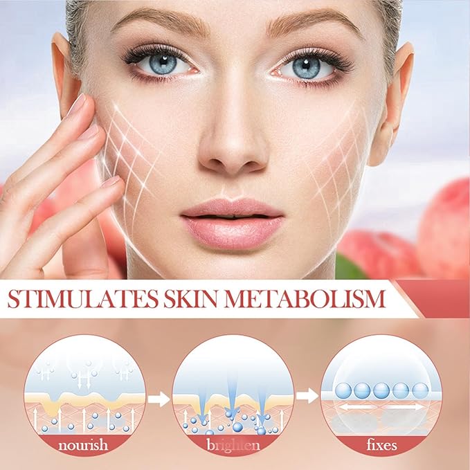 Peach Skincare Sets For Teen Girls, Complete Skin Care Routine With Facial Moisturizer, Face Cleanser, Face Mask, Peach Serum, Hand Cream & Toner, 7-In-1 Facial Skincare Set For Women-VivaGrace Women