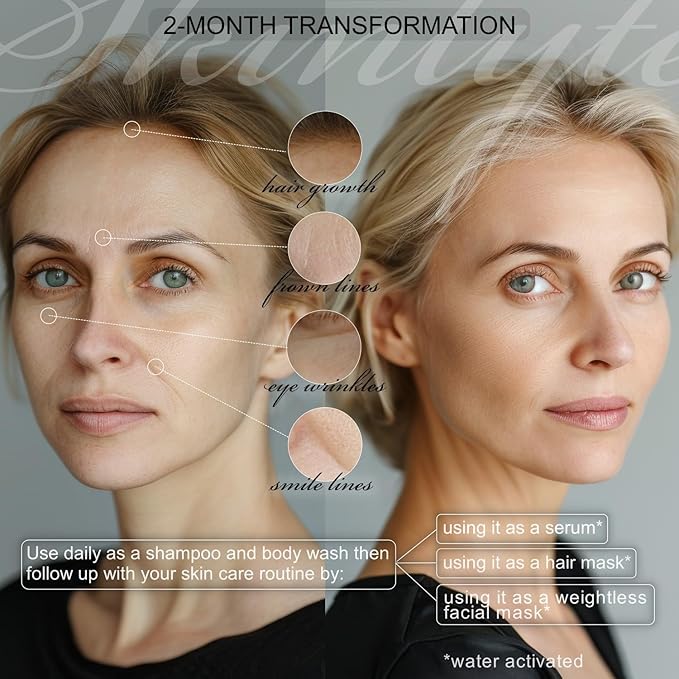 Natural Hair & Whole Body Bar Soap -Hair & Skin Treatment- Keratin & Collagen Peptides | Hair: Promotes Growth, Repair, Strength, Volume | Skin: Anti-Aging, Firm, Elasticity w/Organic Sulfur-VivaGrace Women