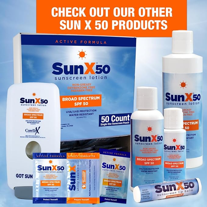 CoreTex Sun X 50 Lip Balm SPF 50 (Bulk Pack of 72) - Lip Sunscreen SPF 50 Water Resistant Up To 80 Minutes and Free Parabens & Oxybenzone - Broad Spectrum (UVA/UVB) Protection-VivaGrace Women