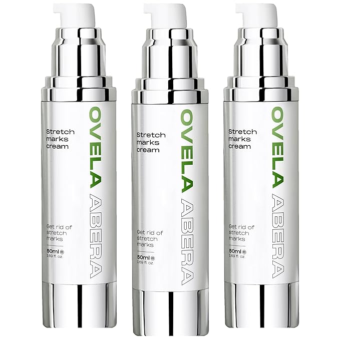 Abera Ovela Maternity Stretch Mark Cream for Pregnancy and Weight Fluctuations, Stretch Mark Treatment Pregnancy Must Haves, Deep Stretch Mark Removal, All Skin Types, 1.69 fl oz, Set of 3-VivaGrace Women