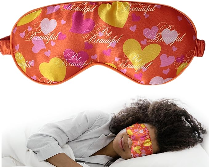 Luxury Sleep Mask – Soft, Adjustable Lightweight & Ultra Comfort-Perfect for Light Blocking Wake up Radiant-Orange-VivaGrace Women