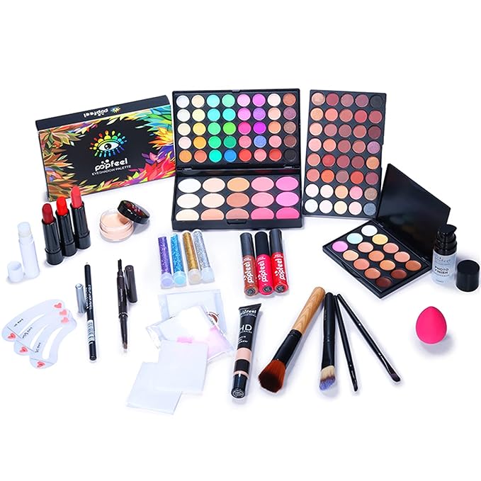 Multi-purpose Makeup Kit All-in-One Makeup Gift Set Colours Mix Eyeshadow Concealer Lip Gloss Pressed Powder and Powder Blusher Cosmetic Makeup Palette Set Kit #093-VivaGrace Women