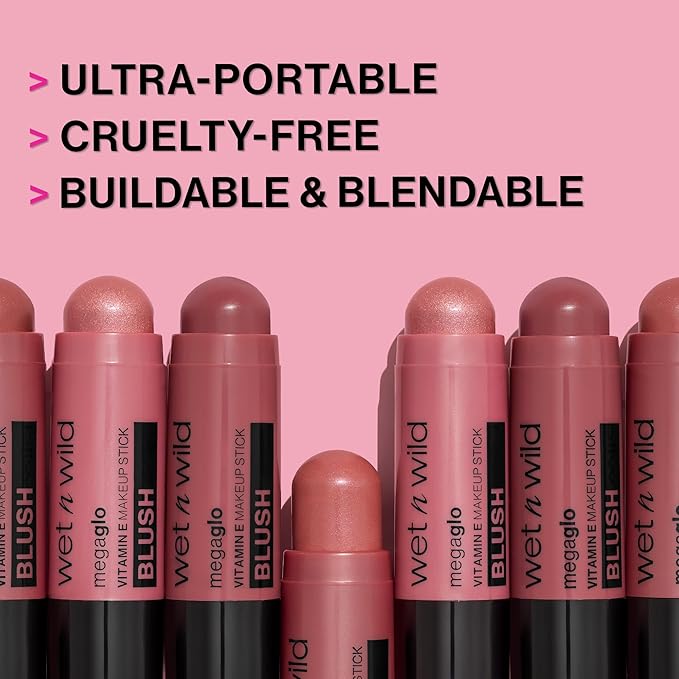 wet n wild Mega Glo Makeup Stick, Buildable Color, Versatile Use, Cruelty-Free & Vegan - Dusty Pink-VivaGrace Women