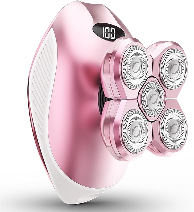 Electric Razors for Women, 5-in-1 Rechargeable Body Shaver - Waterproof Wet Dry Hair Remover - Trimmer for Lady Face Underarms Legs (Pink)-VivaGrace Women