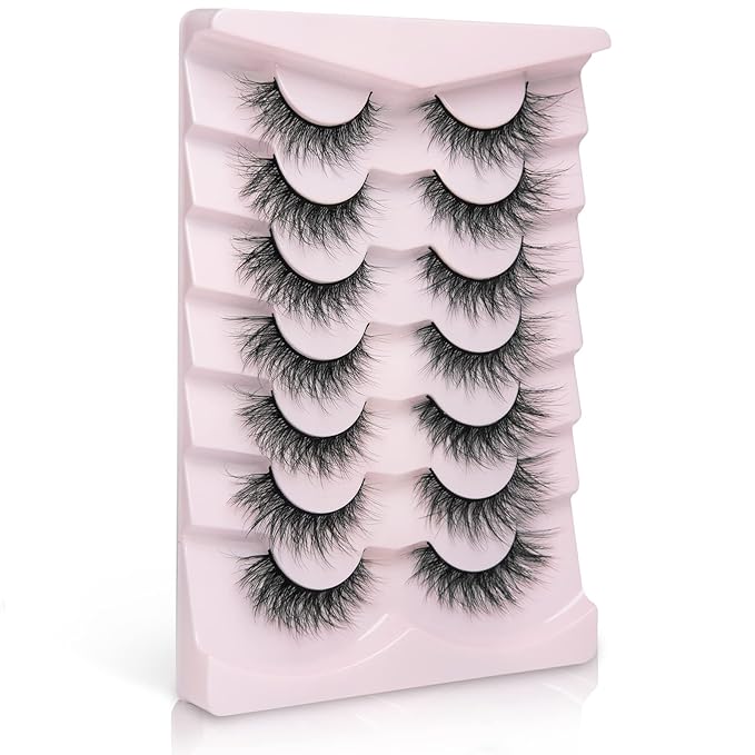 Fake Lashes Natural Wispy Lashes Airy Volume Faux Mink Lashes Fluffy Long False Eye Lashes Sets Pack 18MM Reusable Eyelashes A05-VivaGrace Women