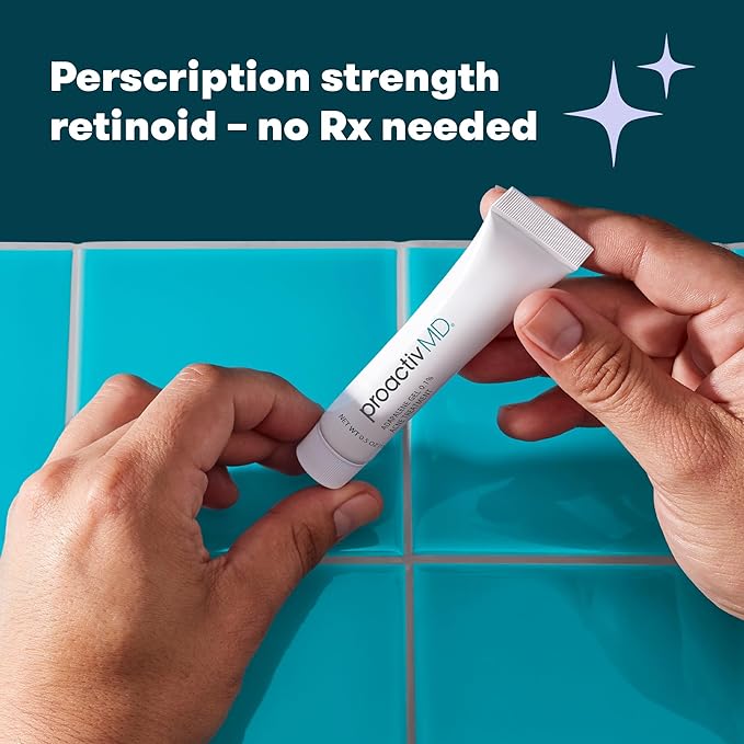 ProactivMD Adapalene Gel Acne Treatment - Prescription Strength Retinoid For Face and Body Acne, Paraben Free, .1% Solution, 0.5 oz