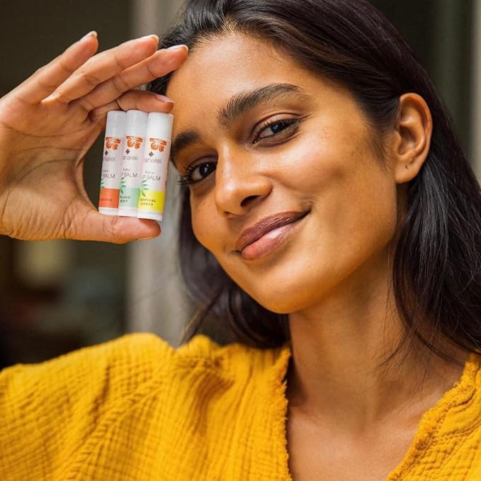 Hanalei Lip Balm and Moisturizer - Natural Kukui Oil and Beeswax Lip Moisturizer to Hydrate and Replenish Dry, Chapped Lips - Made in USA - Tropical Citrus-VivaGrace Women