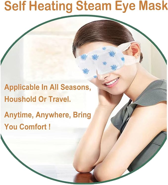 Qiai Self-Heating Steam Eye Mask 10 Packs for Better Sleep&Eye SPA|Reduce Dark Circles & Puffiness|Relief Eye Fatigue Dry&Itchy Eyes|Reduce Wrinkles|Heated Eye Mask Portable for Personal Care-VivaGrace Women
