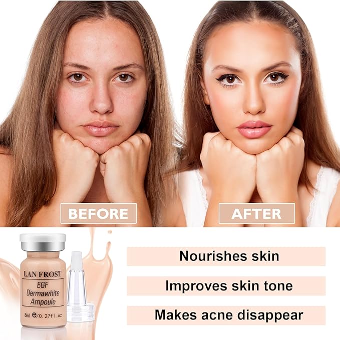 BB Facial Glow Serum Starter Kit Hyaluronic Acid Essence Foundation Skin Care Kit 0.27oz 12 Vials, Combined With Niacinamide and Peptides To Brighten Skin Tone Anti-Aging Foundation Light Rose #3-VivaGrace Women