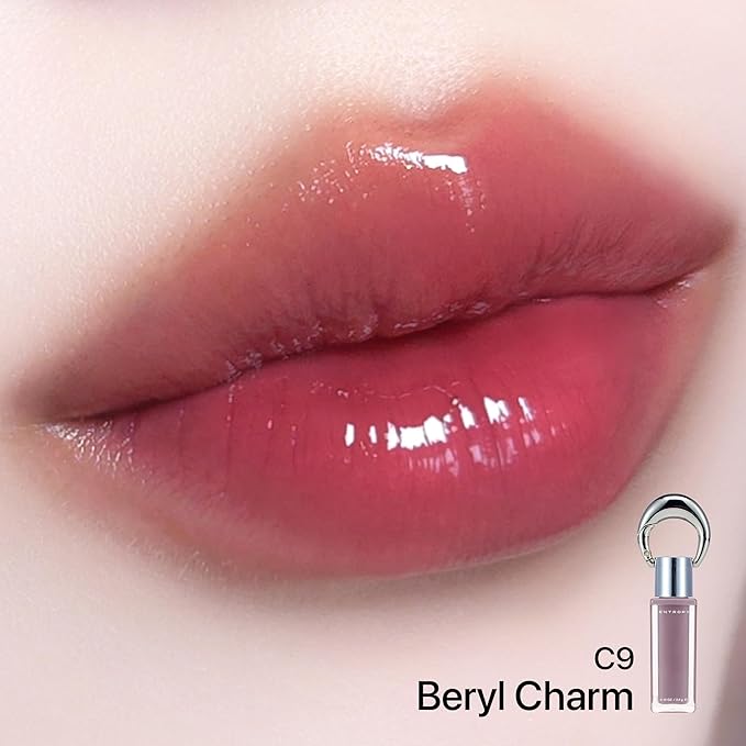 ENTROPY Makeup 2-in-1 Charm Shiny Glowy Lip & Cheek Gloss Tint Keychain, High Pigment Glossy Lip Color & Plumping Gloss, C9 Berly Charm-VivaGrace Women