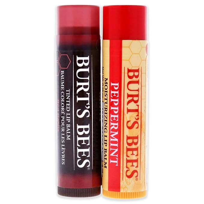 Burts Bees Burts Bees Lip Balm Kit Unisex Lip Balm Peppermint, Red Dahlia Tinted, 0.15 Ounce (Pack of 2)-VivaGrace Women