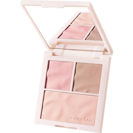 3 Colors Blush Palette For Cheek Makeup, Matte Blush Powder Blendable Face Blush,12H Longlasting, Lightweight, Smooth Pink Blush, Wonderland Pink, 0.37Oz-VivaGrace Women