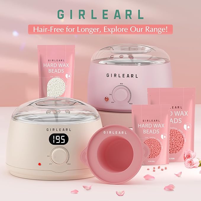 Hard Wax Beads, 1lb Wax Beans for Hair Removal Sensitive Skin with Rose Formula, Perfect for Full Body, Facial, Brazilian Bikini, and Legs at Home Wax Refill for Women Men (pink)-VivaGrace Women