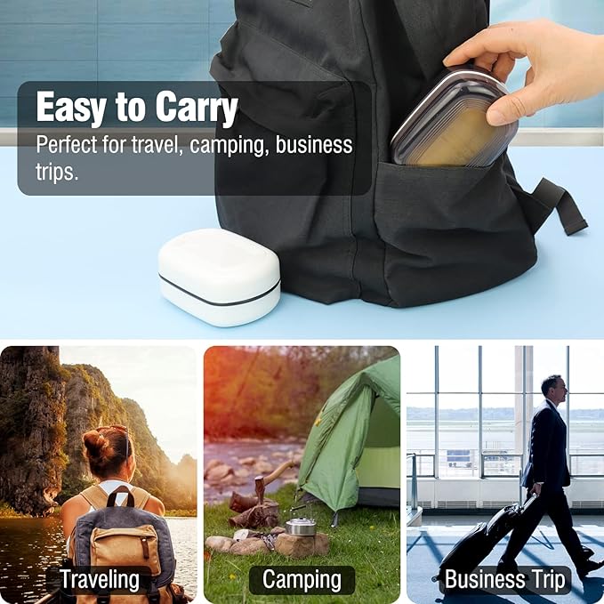 Travel Soap Container, Leakproof Soap Box, Travel Soap Holder with Removable Draining Layer, Portable Soap Case for Traveling, Camping, Gym (Black)-VivaGrace Women