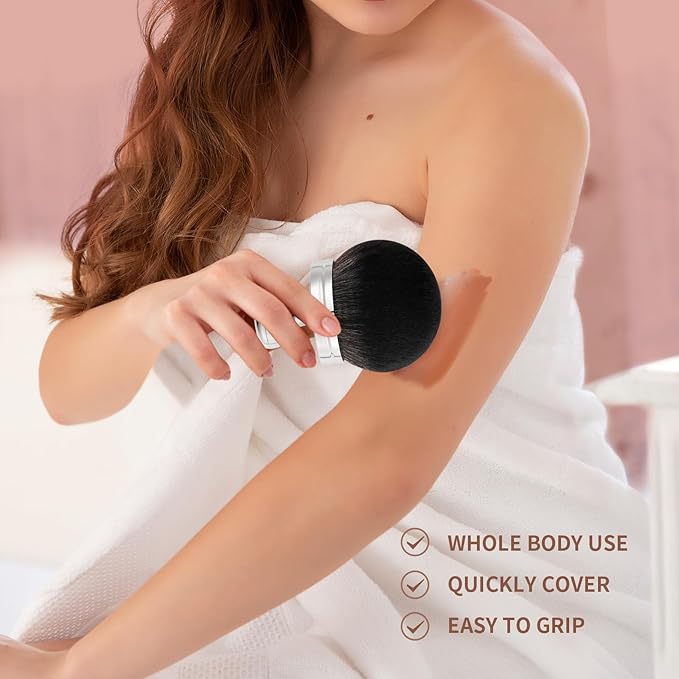 docolor Extra Large Body Makeup Brush For Self Tanner, 3 Inch Width Self Tanning Brush Kabuki Brush, Soft synthetic hair, for Foundation, self-tanners, bronzer, sun blocks, powder, For Face and Body-VivaGrace Women