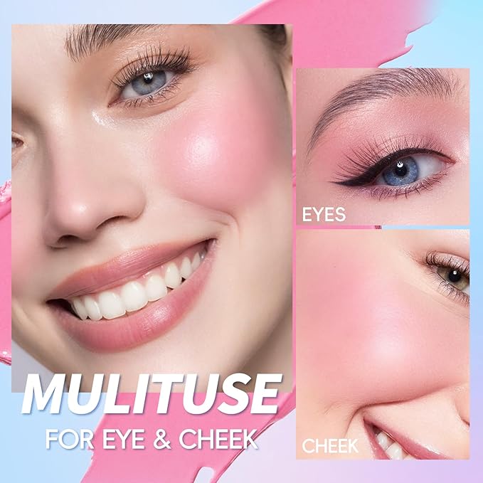 Color Changing Blusher, Black to Pink Blush for Cheek Tint PH Temperature Change Magic Moisturizing Multi-use Cream,LongLasting Waterproof Lightweight Natural-Looking Face Makeup-VivaGrace Women