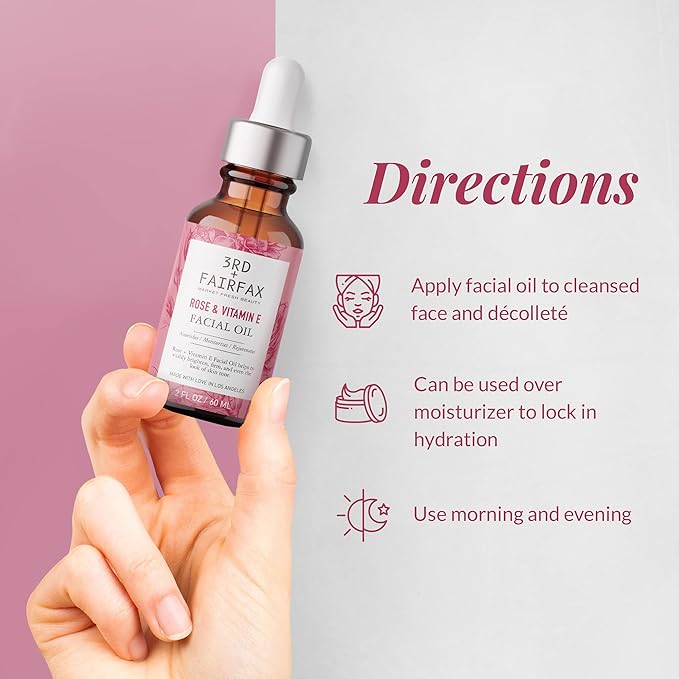 Rose & Vitamin E Facial Oil - 2oz-VivaGrace Women