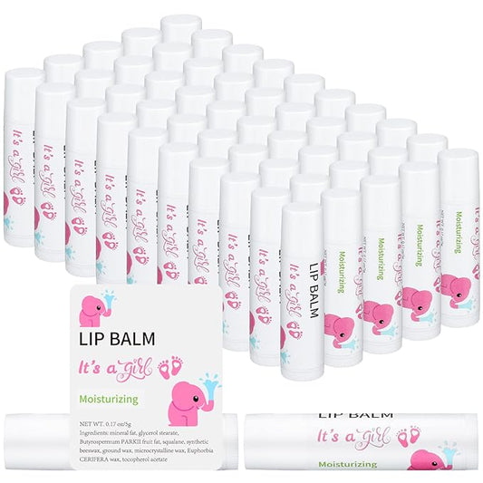 50 Pcs Pink Elephant Favors Baby Shower Lip Balm Party Supplies Bulk for Girls Guests It's a Girl Baby Shower Gifts Gender Reveal Favors Prizes Souvenirs Winners Thank You Appreciation Gifts-VivaGrace Women