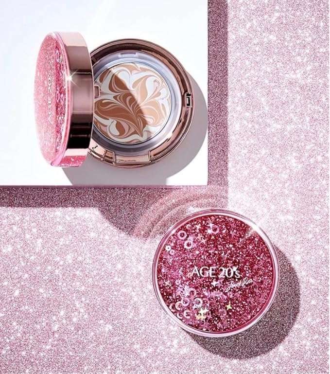 AGE 20's Shining Drop Edition Jericho Rose Essence Pink Pact Pink Latte No.21 Makeup Foundation 1 Refil-VivaGrace Women