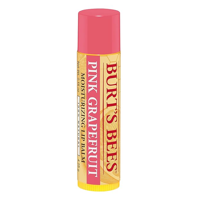Burt's Bees 100% Natural Moisturizing Lip Balm, Pink Grapefruit with Beeswax & Fruit Extracts, 1 Tube-VivaGrace Women