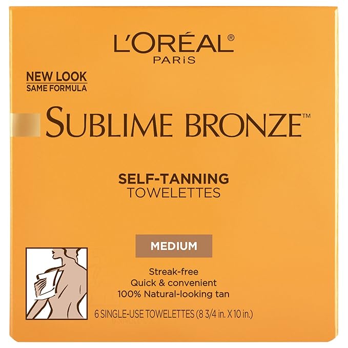 L'Oreal Paris Sublime Bronze Self Tanning Towelettes, Streak-Free, Natural Looking Tan, 6 ct-VivaGrace Women