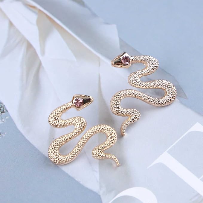Vintage Snake Stud Earrings Gold Snake Drop Earrings Gothic Serpent Earrings Punk Viper Cobra Earrings Jewelry for Women and Girls-VivaGrace Women