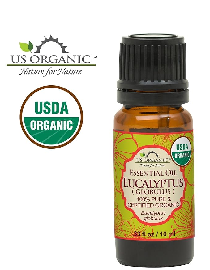 US Organic 100% Pure Eucalyptus Essential Oil (Globulus) - USDA Certified Organic, Steam Distilled - W/Euro droppers (More Size Variations Available) (10 ml / .33 fl oz)-VivaGrace Women