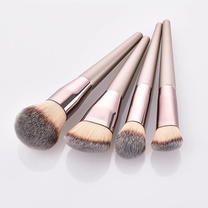 4pcs Professional Makeup Brush Set, Premium Synthetic Liquid Foundation Brush Blending Powder Tapered Kabuki Makeup Brushes Cosmetics Applicator-VivaGrace Women