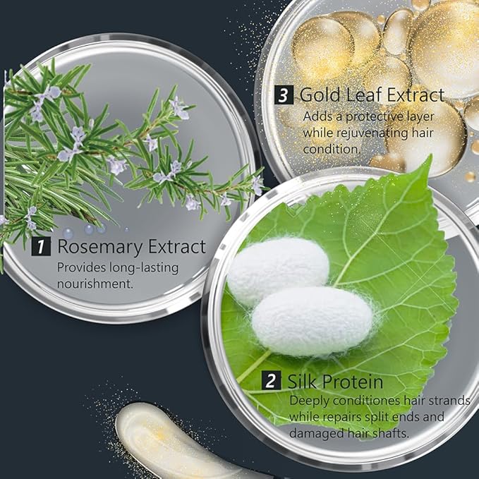 SH-RD Protein Cream Gold Deluxe Edition | Deep Conditioner for Dry Damaged Hair | Leave-In Hair Protein w/Rosemary & Gold Leaf | Repair Split Ends, Promote Shine - 2.71oz/80ml-VivaGrace Women