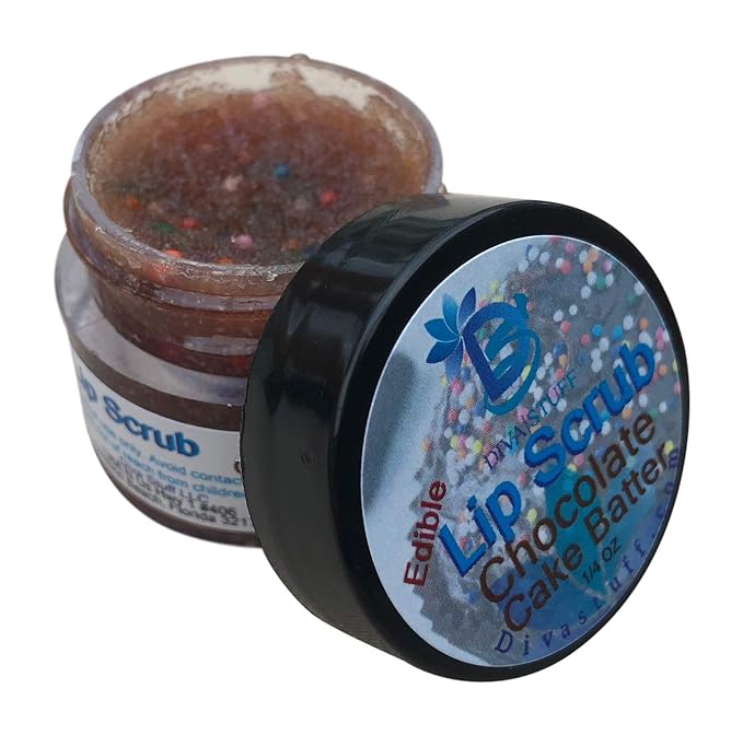 Diva Stuff Ultra Hydrating Lip Scrub for Soft Lips, Gentle Exfoliation, Moisturizer & Conditioner, Chocolate Cake Batter – ¼ oz (Made in the USA)-VivaGrace Women
