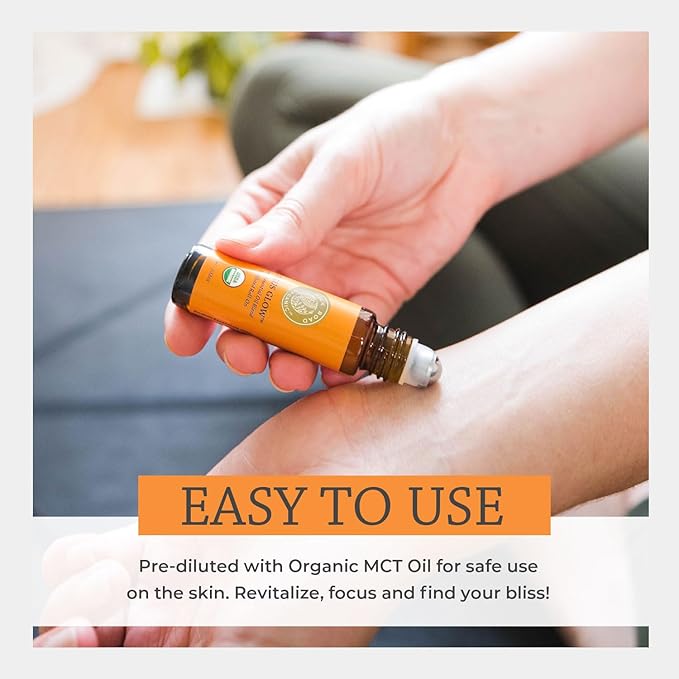 Silk Road Organic Citrus Glow Essential Oil Revive Blend Roll On, 100% Pure USDA Certified Citrus & Vanilla - Uplifting, & Energizing - 10 ml Roller - Always Pure, Always Organic-VivaGrace Women