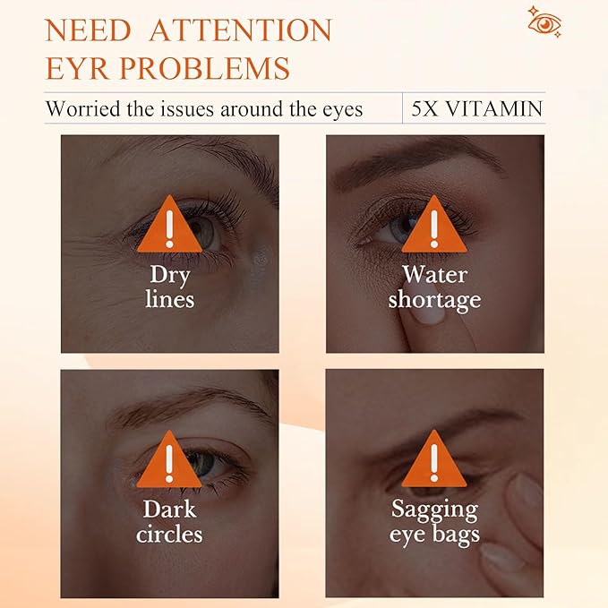Eye Cream For Dark Circles, Vitamin C Eye Cream For Dark Circles, Puffiness and Bag, Anti Aging Eye Cream Firming Skin, Reduces Fine Lines, Moisturizing Eye Cream for Dry Skin around Eyes-VivaGrace Women