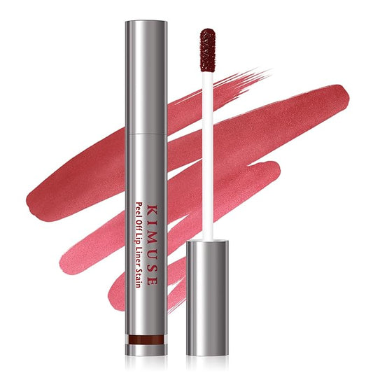 KIMUSE Peel Off Lip Liner Stain, Long Lasting Lip Tint Stain Peel Off, Waterproof, Transfer-Proof, Highly Pigmented Color Peel Off Lip Stain Liner, Matte Finish-VivaGrace Women