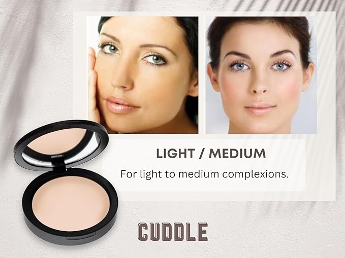 Mineral Dual Powder in Cuddle (Light/Medium) | 4-in-1 Pressed Mineral Foundation with SPF 15 for Flawless Glow & Soft Looking Skin | Oil Free, Talc Free, Gluten Free | 0.45 Oz | by Mommy Makeup-VivaGrace Women