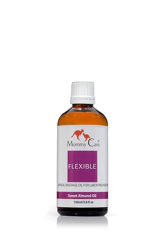 Mommy Care Perineal Massage Oil Labor Preparation, Flexible Perineal Massage Oil, Sweet Almond Oil For Pregnancy and Postpartum Recovery 100ml/3.38 fl.oz Certified Organic All Natural-VivaGrace Women
