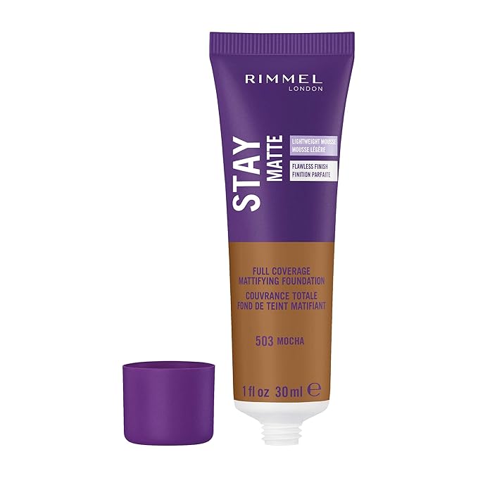 Rimmel London Stay Matte Liquid Mousse - 503 Mocha - Foundation, Lightweight, Shine Control, Oil-Free, 1oz-VivaGrace Women