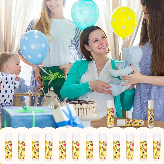 Loopeer 50 Pcs Sweet as Can Bee Theme Baby Shower Decorations Bee Theme Baby Shower Favors Lip Balm Gift for Guest Gender Reveal Party Supplies for Kid Women-VivaGrace Women
