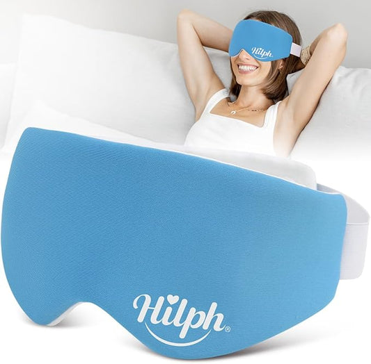 Hilph Microwave Warm Eye Mask for Dry Eyes, Heated Eye Mask Moist Heat Warm Eye Compress for Blepharitis, Styes, Tired Itchy Eyes, Eye Strain, Fatigue Eye Treatment (Blue)-VivaGrace Women